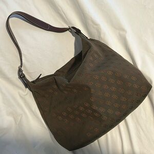Dooney & Bourke Monogram Vintage Hobo Bag w/ Leather Trim